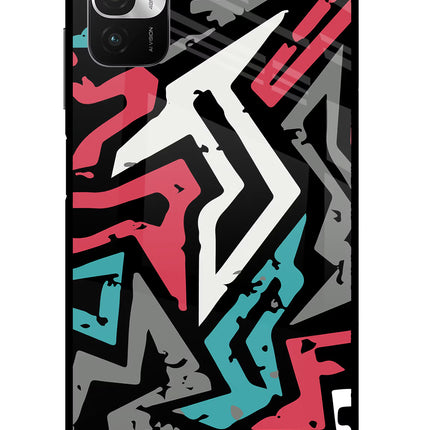 Geometric Graffiti Redmi Note 10T 5G Glass Case Back Cover by Casekaro