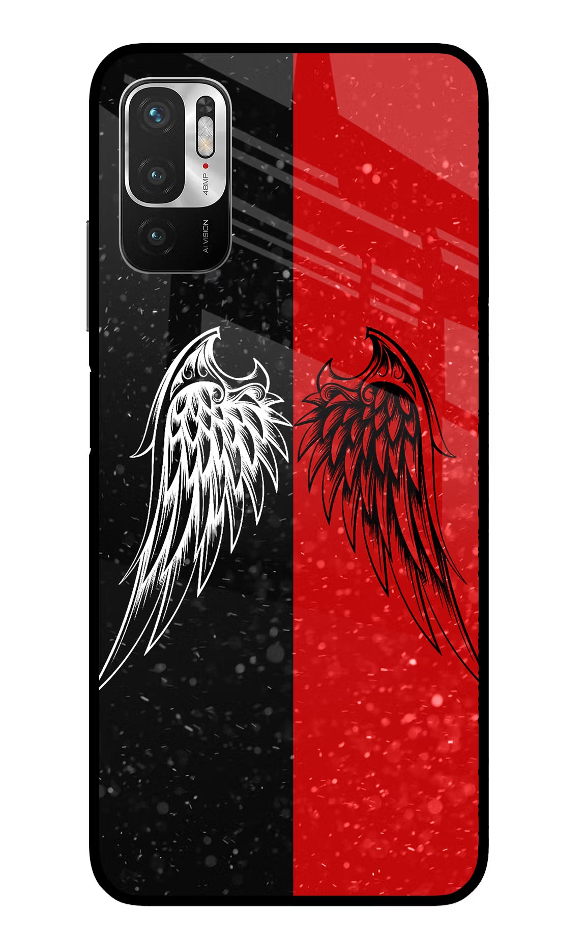 Wings Redmi Note 10T 5G Glass Case Back Cover by Casekaro