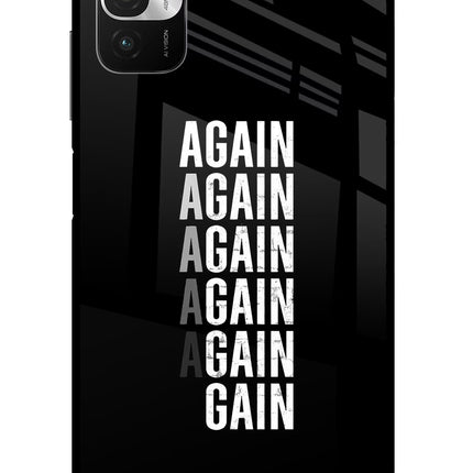 Again Again Gain Redmi Note 10T 5G Glass Case Back Cover by Casekaro