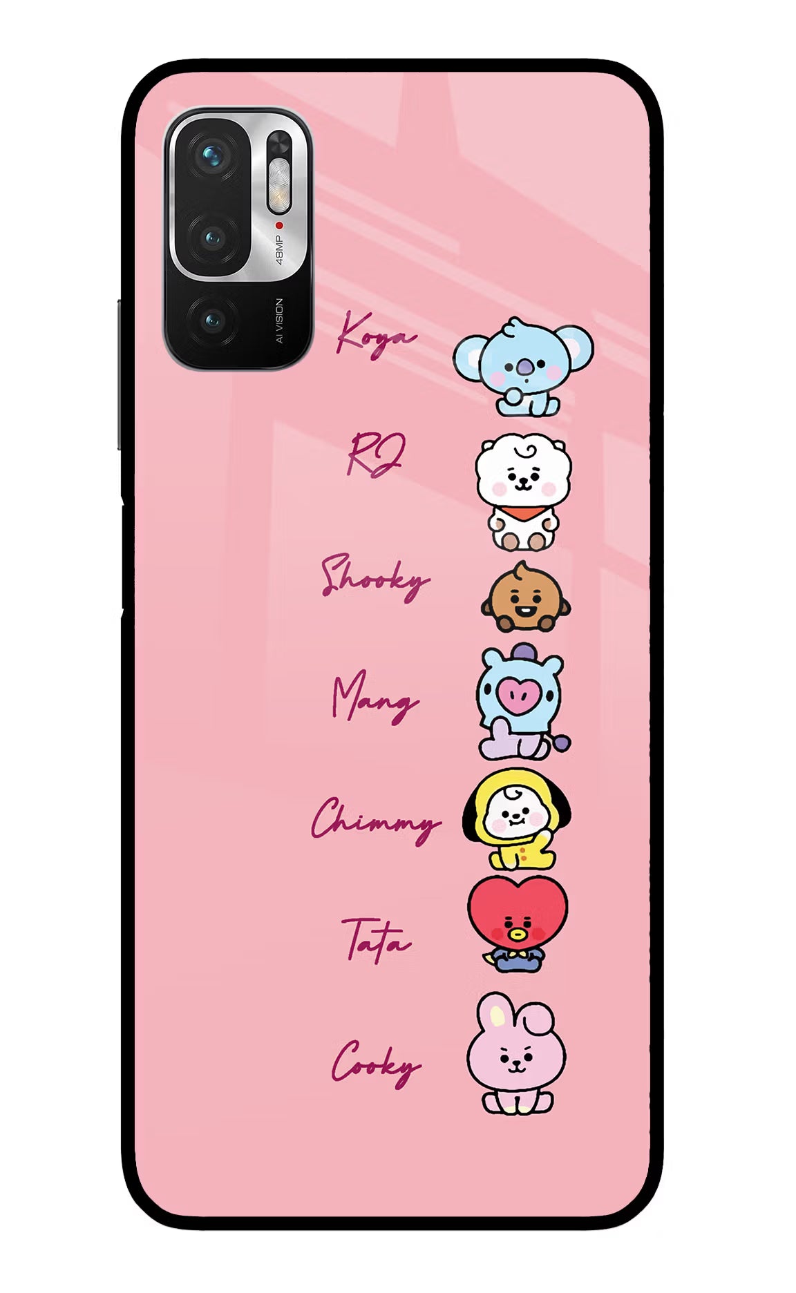 BTS names Redmi Note 10T 5G Glass Case