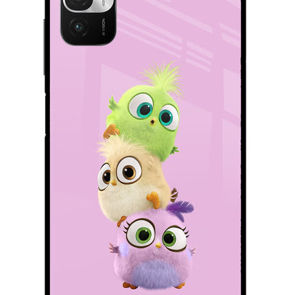 Cute Little Birds Redmi Note 10T 5G Glass Case Back Cover by Casekaro