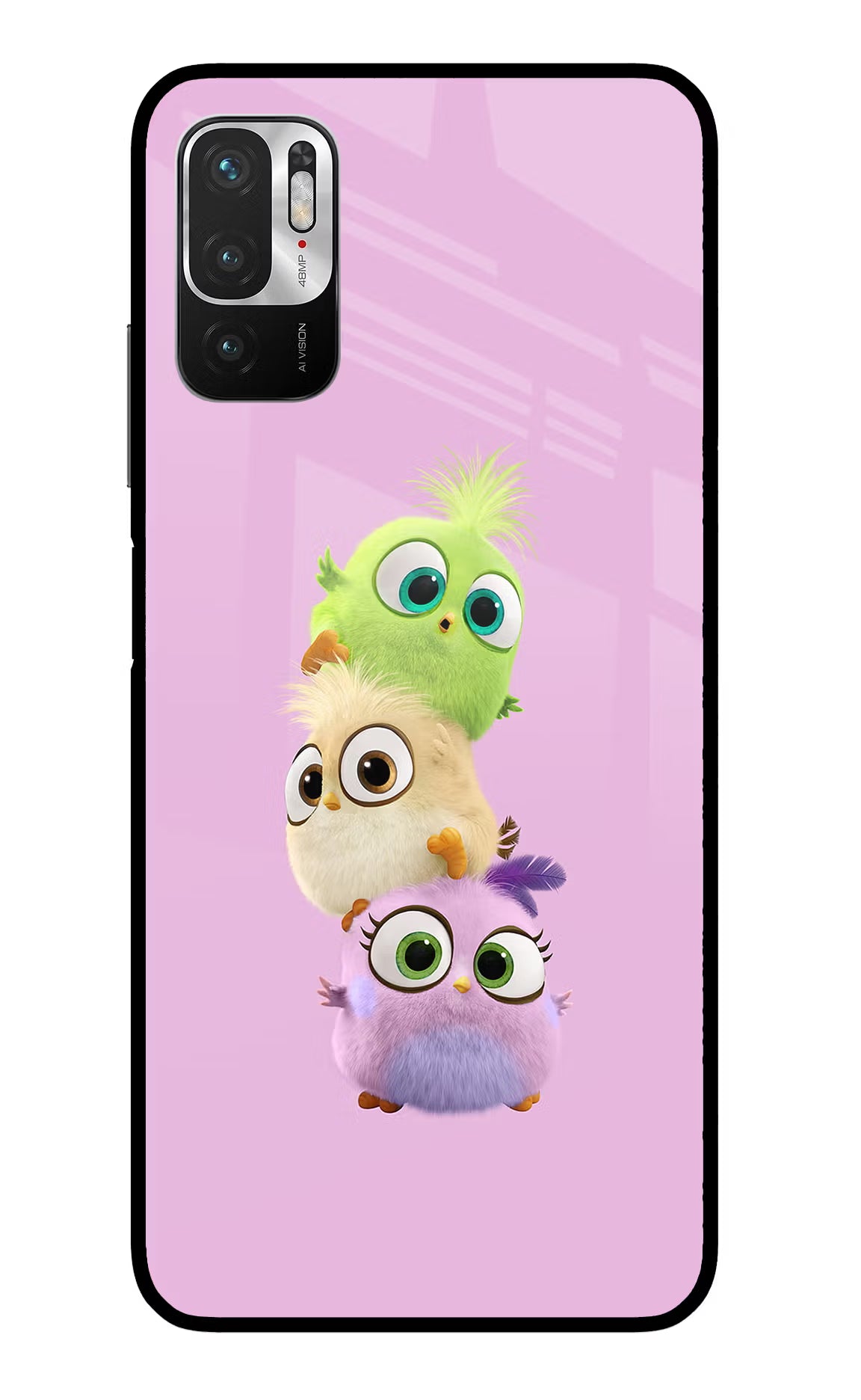 Cute Little Birds Redmi Note 10T 5G Glass Case Back Cover by Casekaro