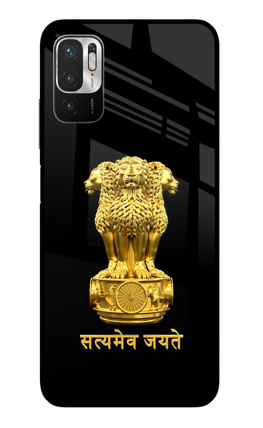 Satyamev Jayate Golden Redmi Note 10T 5G Glass Case
