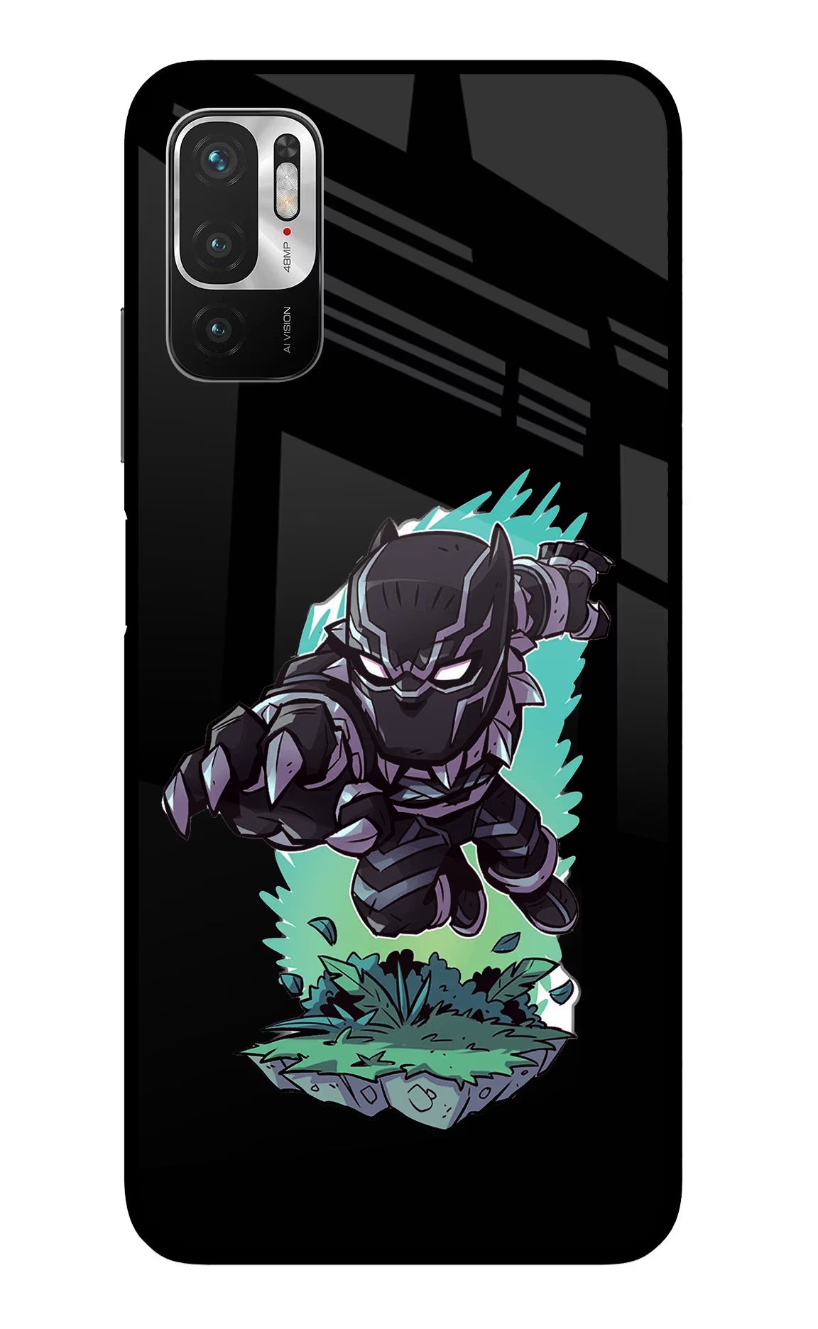 Black Panther Redmi Note 10T 5G Glass Case