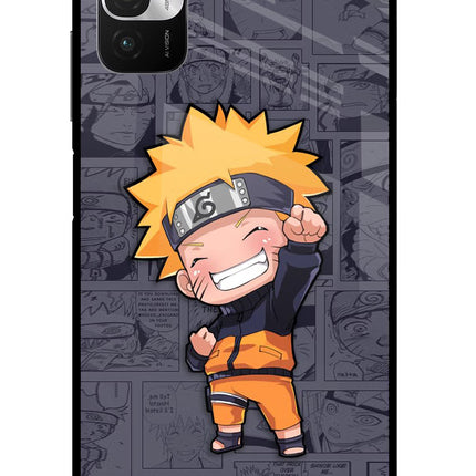 Chota Naruto Redmi Note 10T 5G Glass Case Back Cover by Casekaro