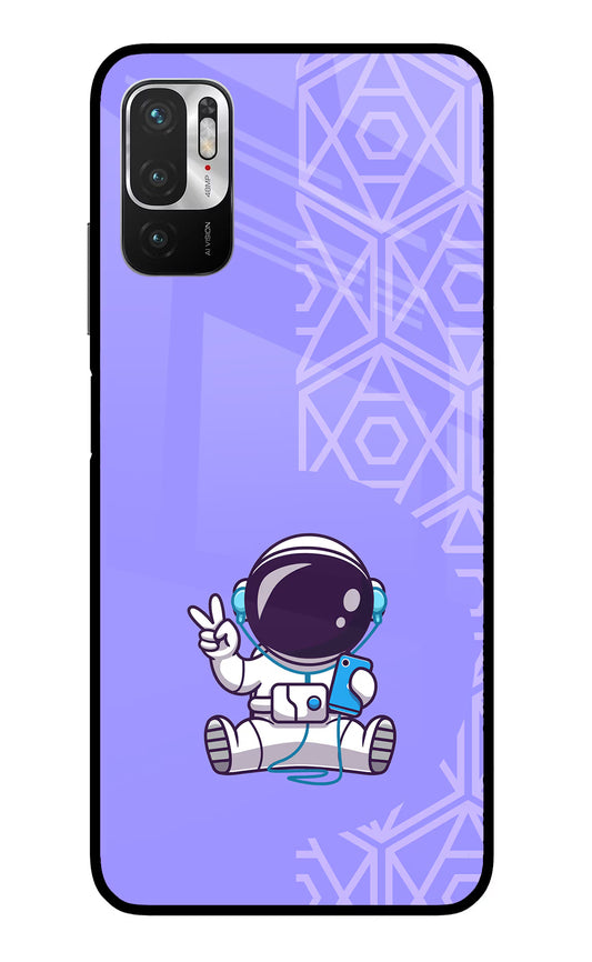 Cute Astronaut Chilling Redmi Note 10T 5G Glass Case