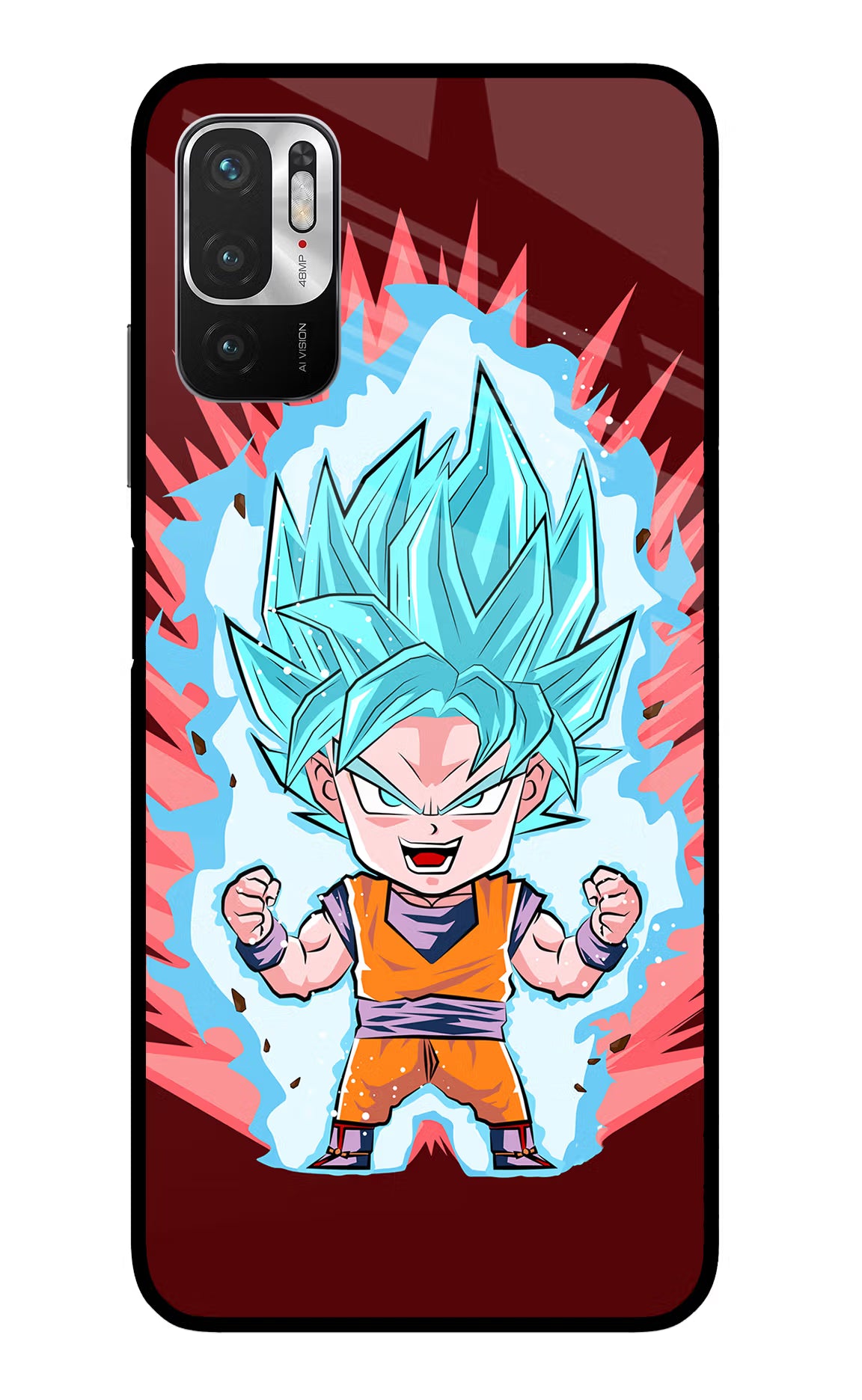 Goku Little Redmi Note 10T 5G Glass Case Back Cover by Casekaro