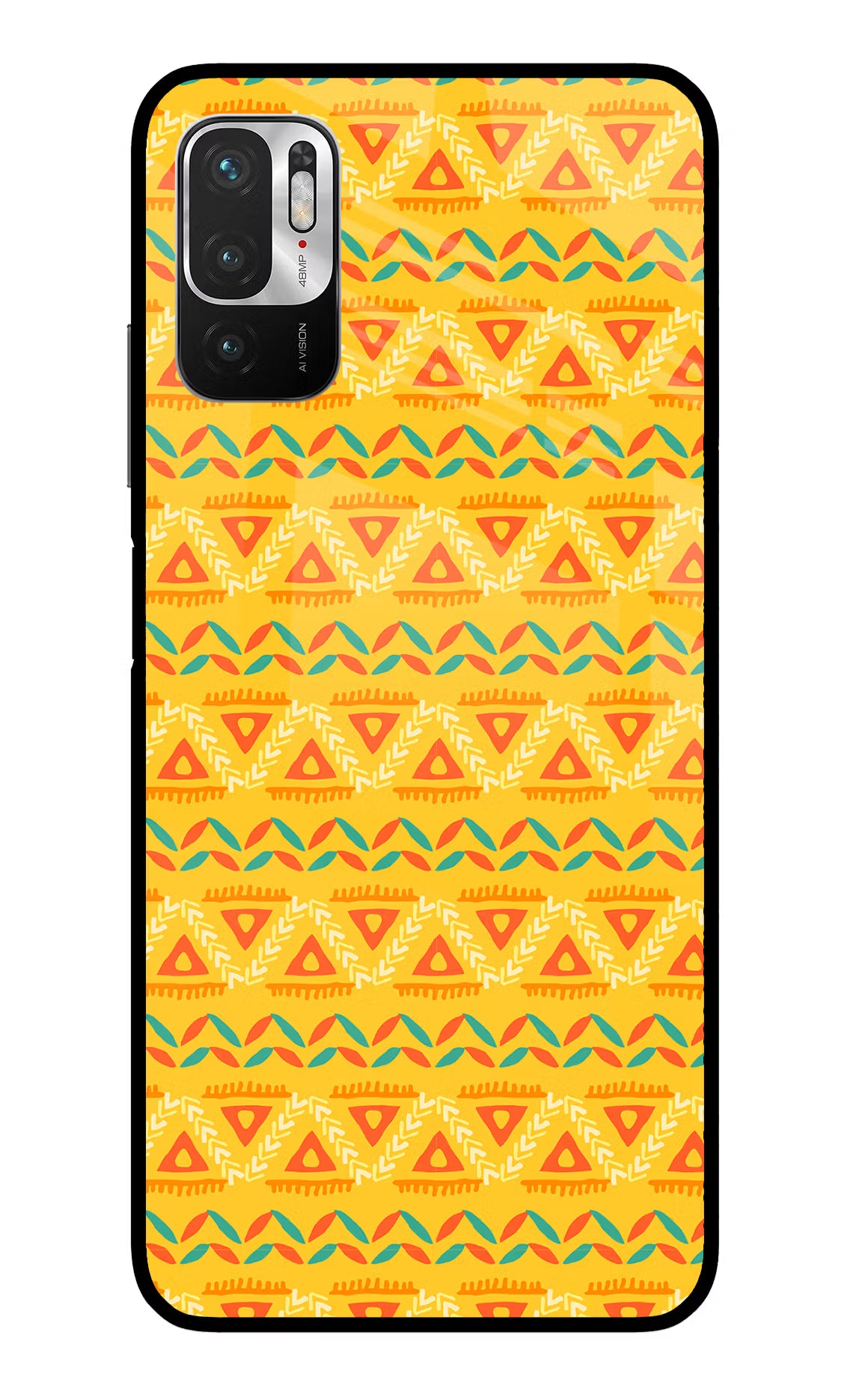 Tribal Pattern Redmi Note 10T 5G Glass Case Back Cover by Casekaro