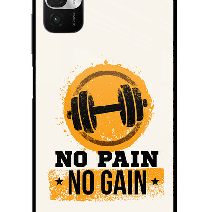 No Pain No Gain Redmi Note 10T 5G Glass Case Back Cover by Casekaro
