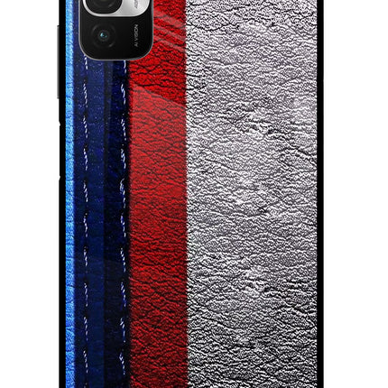 BMW Stripes Redmi Note 10T 5G Glass Case Back Cover by Casekaro