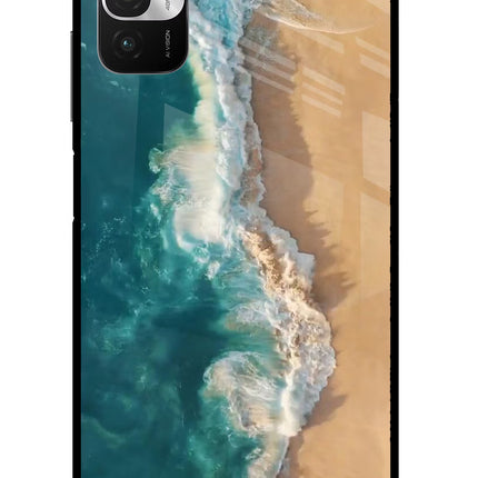 Ocean Beach Redmi Note 10T 5G Glass Case Back Cover by Casekaro