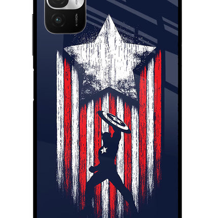 Captain America Marvel Art Redmi Note 10T 5G Glass Case Back Cover by Casekaro