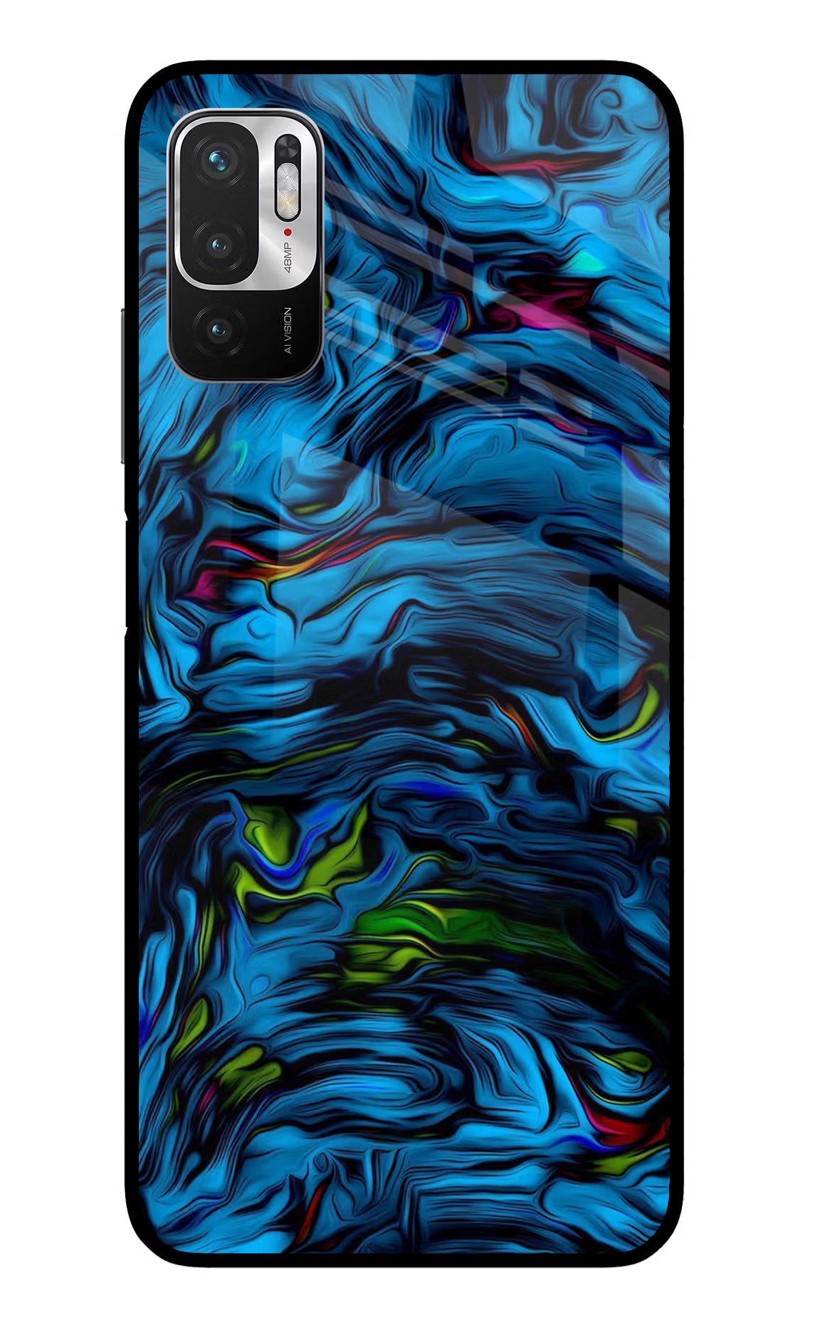 Dark Blue Abstract Redmi Note 10T 5G Glass Case