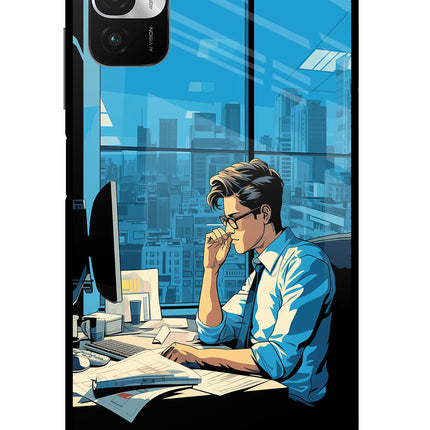 Focused Hustler (AI Generated) Redmi Note 10T 5G Glass Case Back Cover by Casekaro