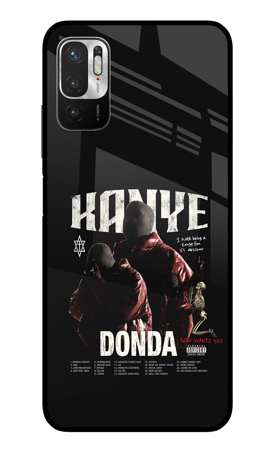 Donda Kanye West Redmi Note 10T 5G Back Cover, Glass case