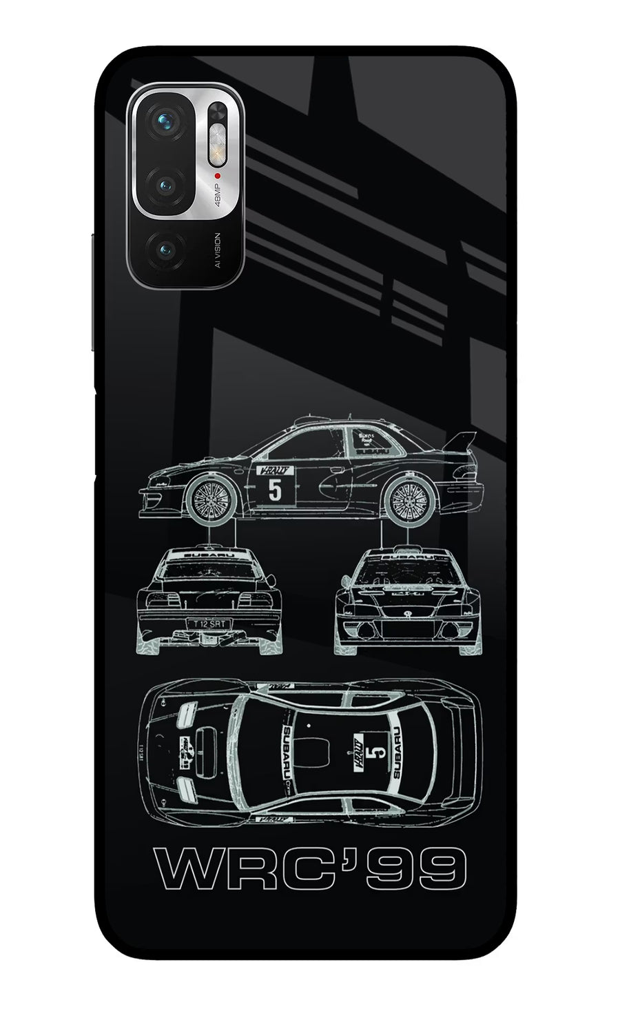 WRC'99 Redmi Note 10T 5G Back Cover, Glass case