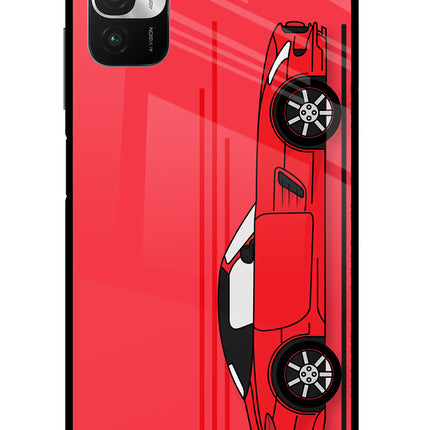 Red Velocity Redmi Note 10T 5G Glass Case
