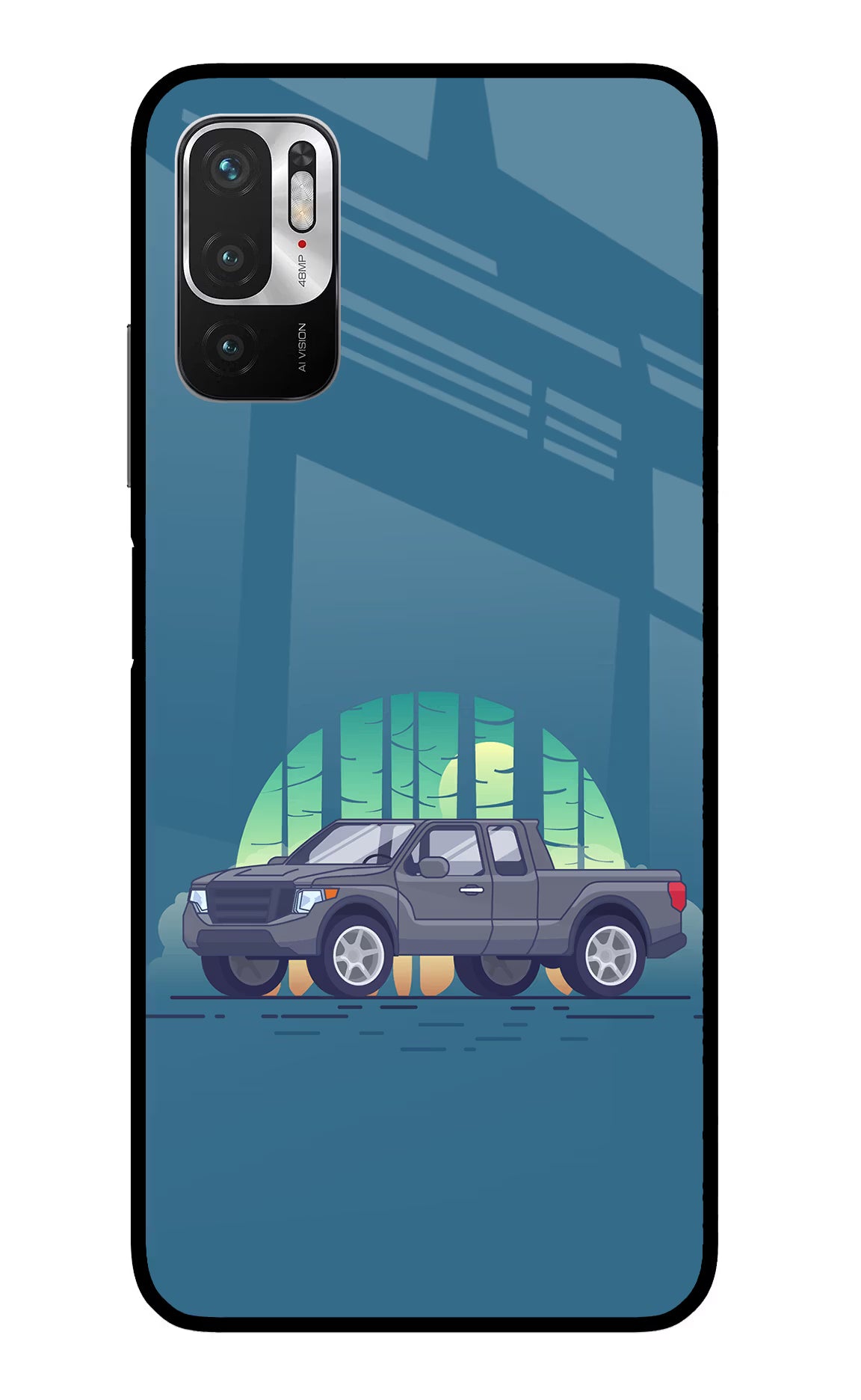 Retro Garage Vibe Redmi Note 10T 5G Glass Case Back Cover by Casekaro
