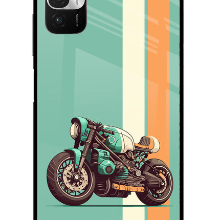 Striped Moto Drift Redmi Note 10T 5G Glass Case