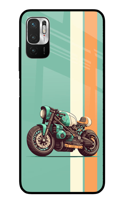 Striped Moto Drift Redmi Note 10T 5G Glass Case