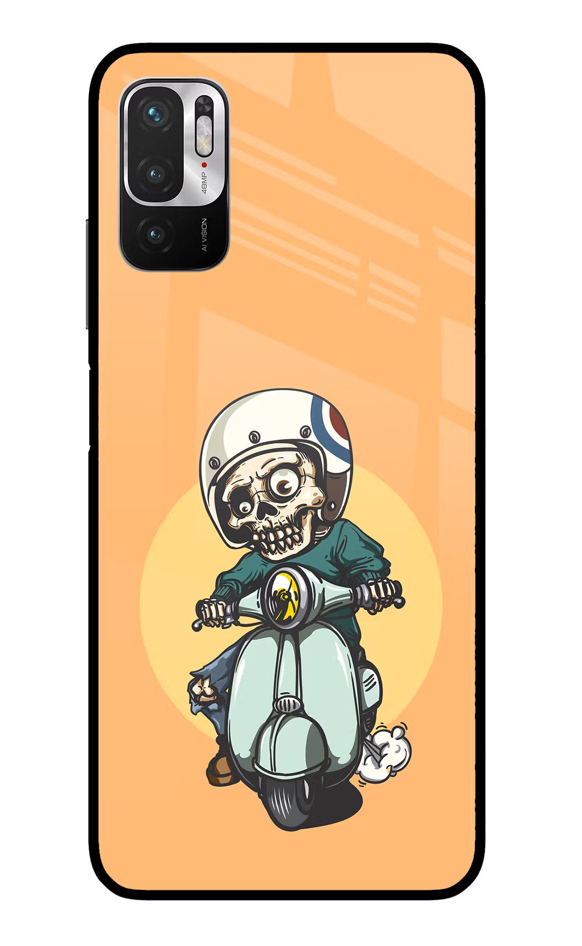 Undead Biker Redmi Note 10T 5G Glass Case Back Cover by Casekaro