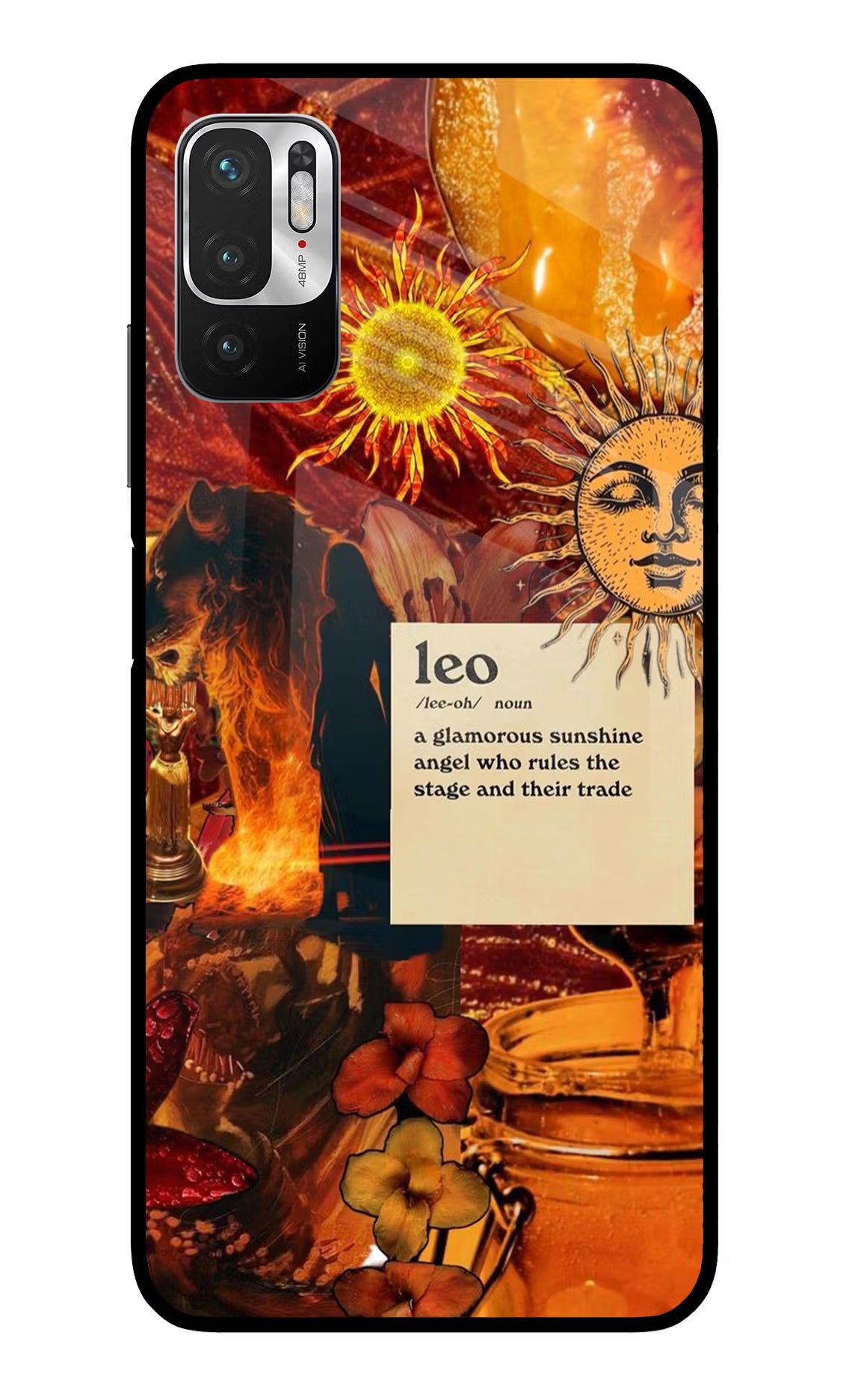 Leo Zodiac Redmi Note 10T 5G Glass Case Back Cover by Casekaro