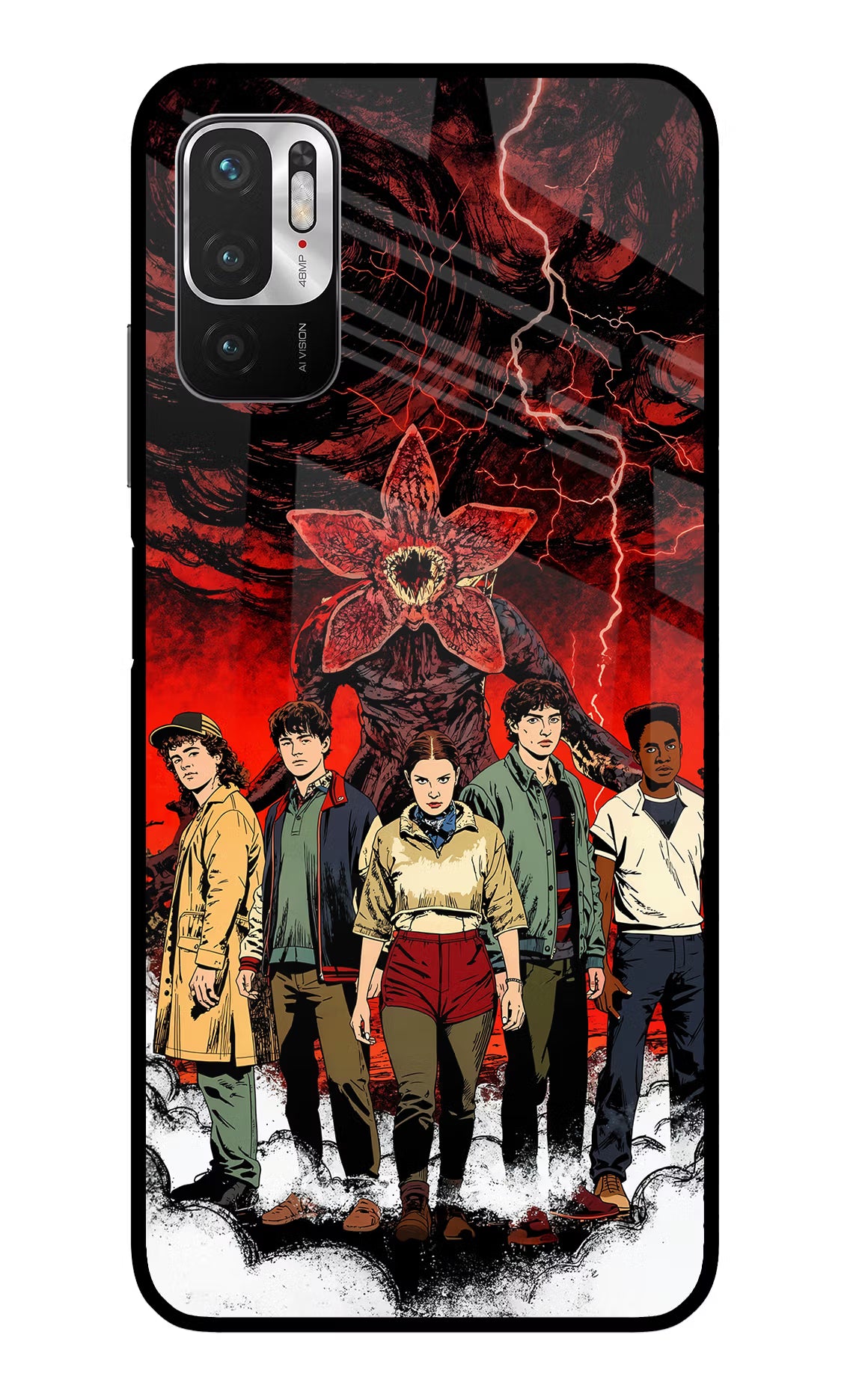 Ordinary Things Characters Redmi Note 10T 5G Glass Case Back Cover by Casekaro