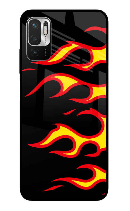 Side Sweep Flames Redmi Note 10T 5G Glass Case