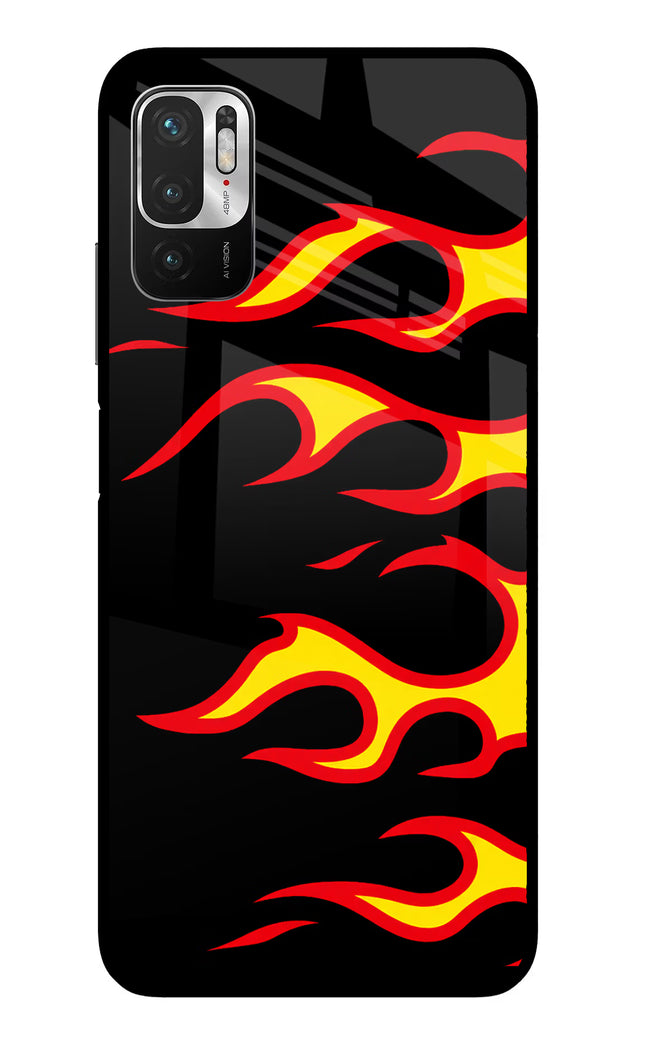 Side Sweep Flames Redmi Note 10T 5G Glass Case
