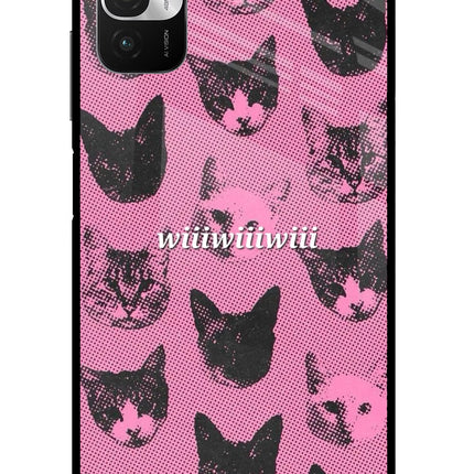 Pink Cats Redmi Note 10T 5G Glass Case