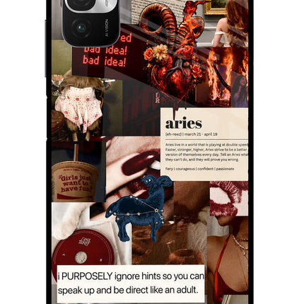 Zodiac Aries Redmi Note 10T 5G Glass Case