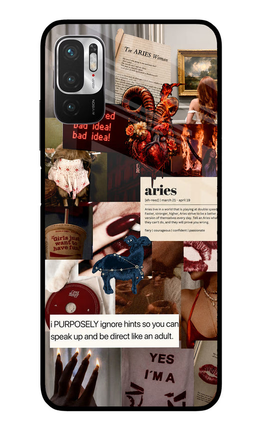 Zodiac Aries Redmi Note 10T 5G Glass Case