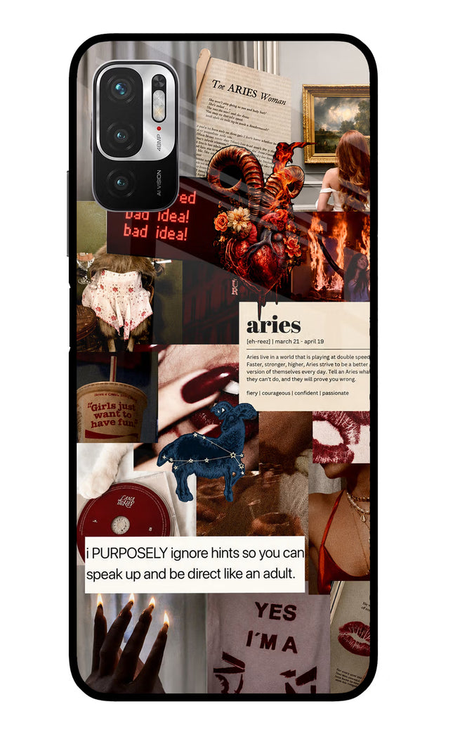 Zodiac Aries Redmi Note 10T 5G Glass Case