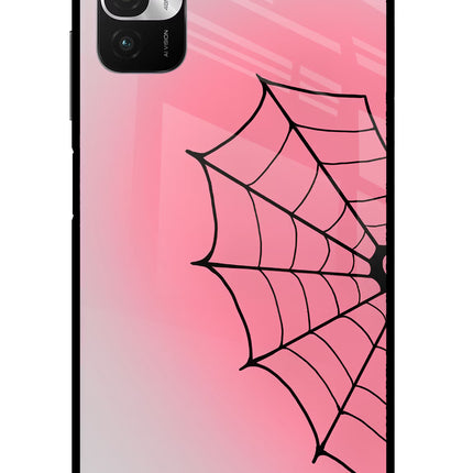 Pink Web Redmi Note 10T 5G Glass Case