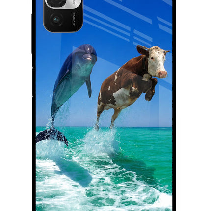 Dolphin vs Cow Redmi Note 10T 5G Glass Case