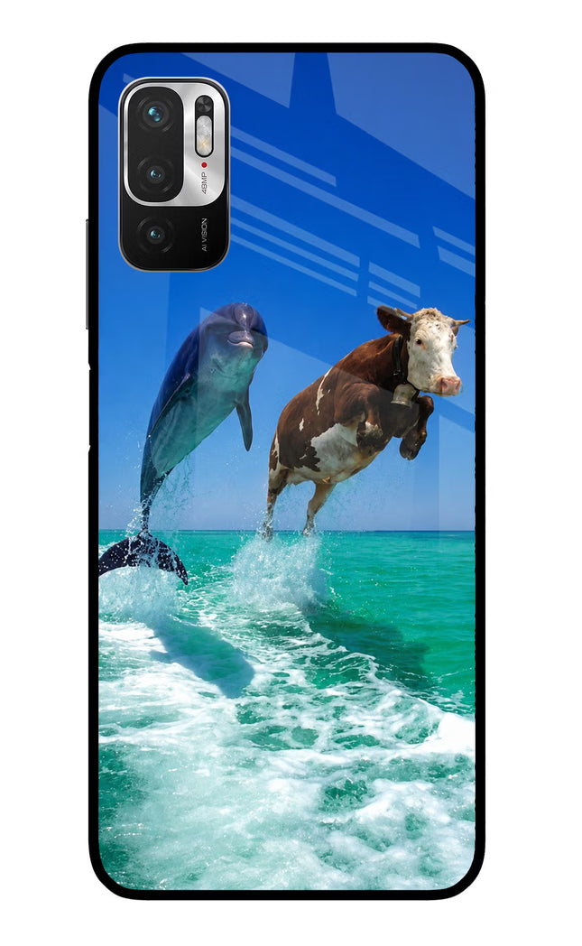 Dolphin vs Cow Redmi Note 10T 5G Glass Case