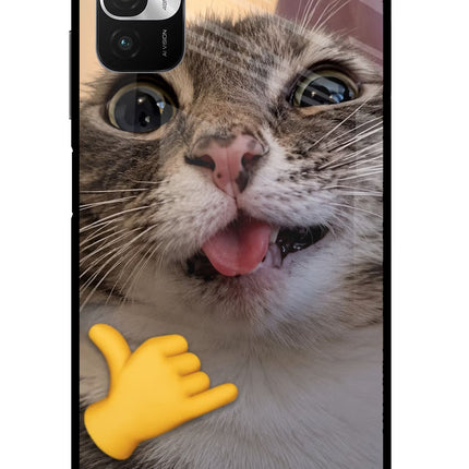 Silly Cat Call Redmi Note 10T 5G Glass Case