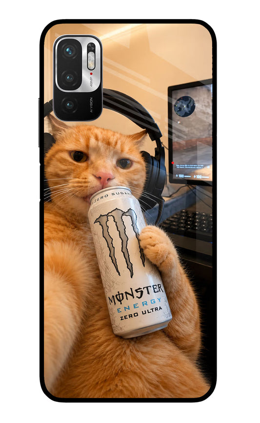 Gamer Cat Energy Redmi Note 10T 5G Glass Case