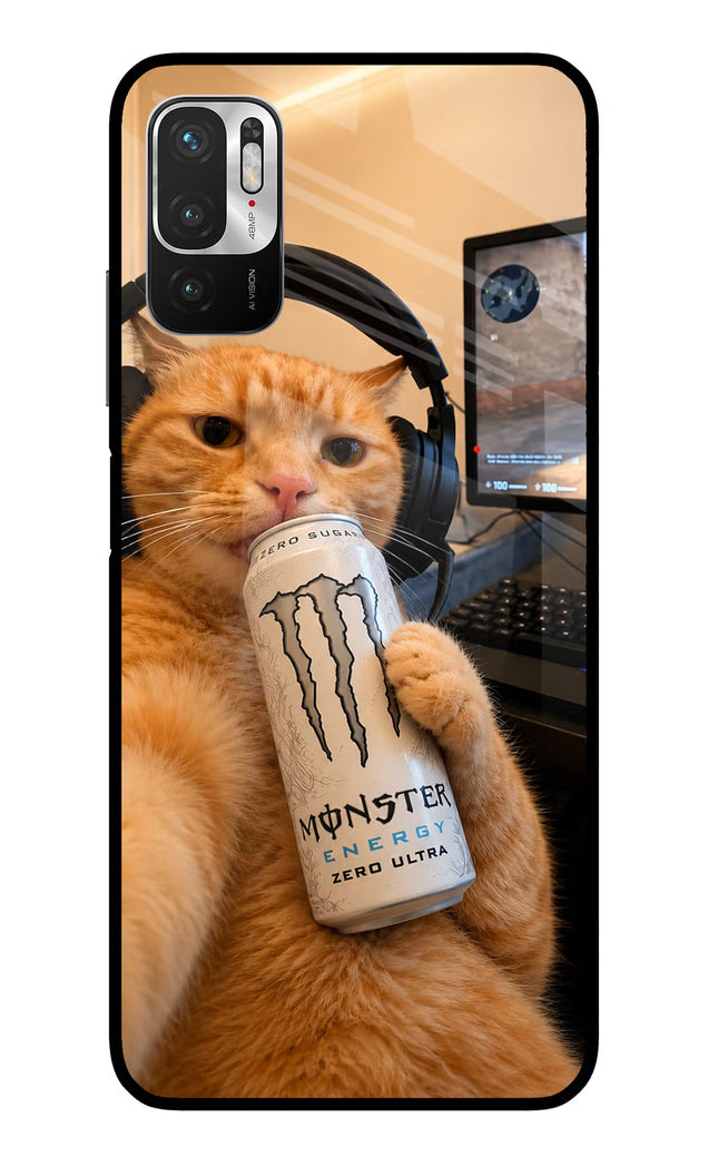 Gamer Cat Energy Redmi Note 10T 5G Glass Case