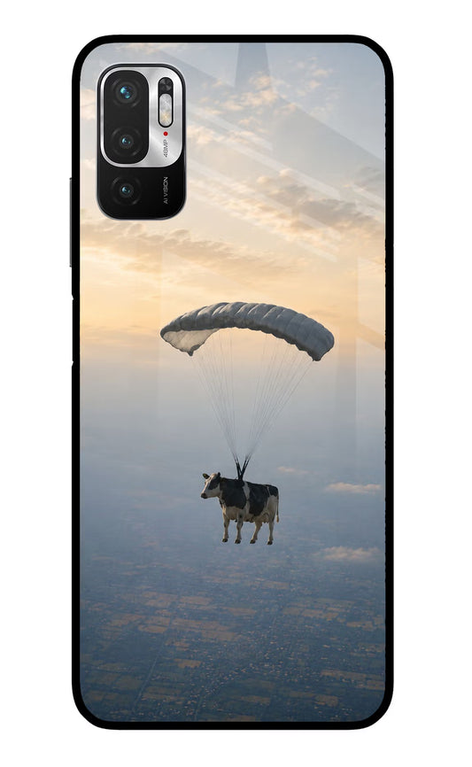Skydiving Cow Redmi Note 10T 5G Glass Case