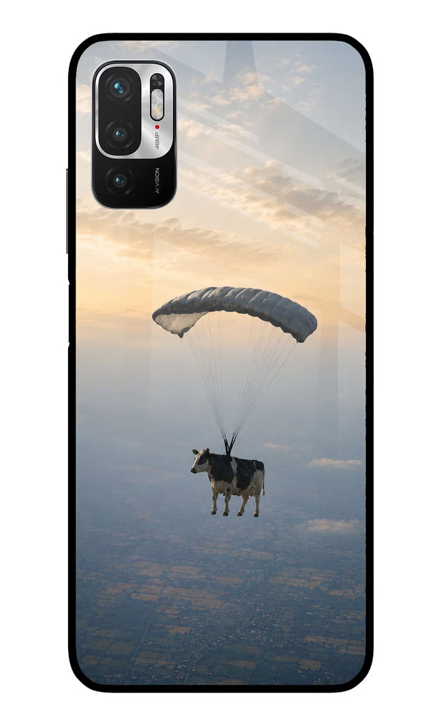 Skydiving Cow Redmi Note 10T 5G Glass Case