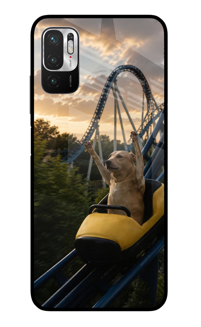 Rollercoaster Dog Redmi Note 10T 5G Glass Case