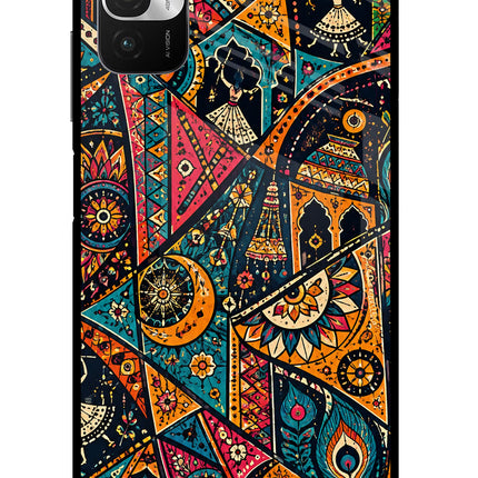 Folk Print Redmi Note 10T 5G Glass Case
