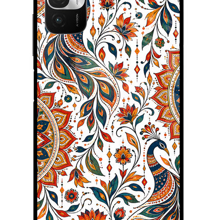 White Mayura Redmi Note 10T 5G Glass Case