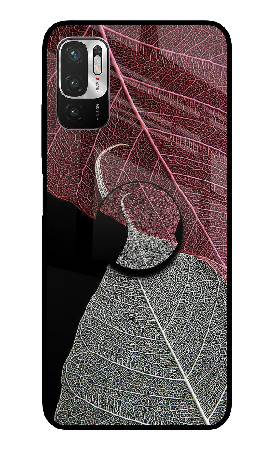 Leaf Pattern Redmi Note 10T 5G Pop Case, Glass case