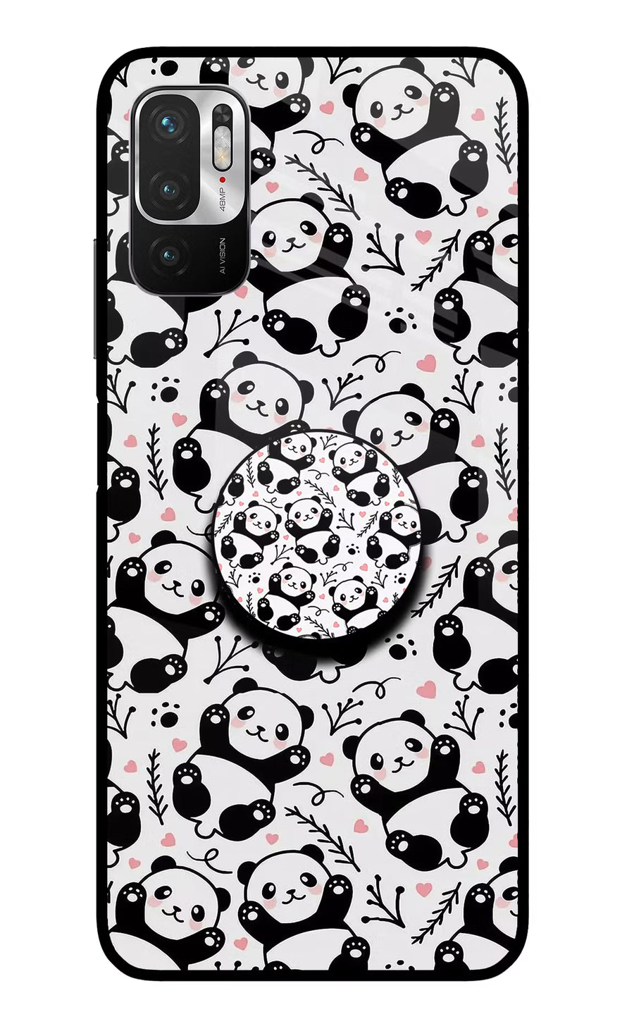Cute Panda Redmi Note 10T 5G Pop Case, Glass case