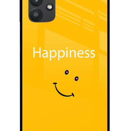 Happiness With Smiley Samsung M32 5G Glass Case Back Cover by Casekaro