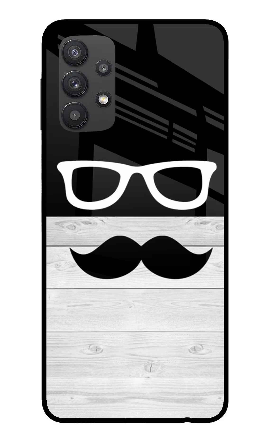 Mustache Samsung M32 5G Glass Case Back Cover by Casekaro