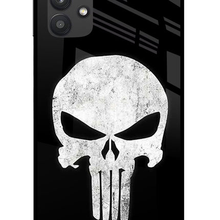 Punisher Skull Samsung M32 5G Glass Case Back Cover by Casekaro