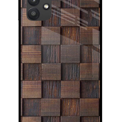 Wooden Cube Design Samsung M32 5G Glass Case Back Cover by Casekaro
